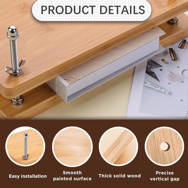 GeryVtee Book Binding Kits Wooden Book Press 11.8x7.56 inch Large Bookbinding Press Portable Binding Press for Binding Machine Bookbinding Supplies for DIY Bookbinding Easy Assemble - Image 3
